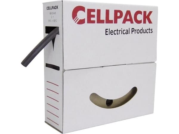 CellPack 127065 Krympeslange uden lim Sort 9.50 mm Krympningshastighed:2:1 10 m