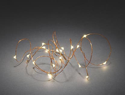 Konstsmide 1461-160, Koppar, 40 lamp(or), Glödlampan/-lamporna kan inte bytas ut, Micro LED, Varmvitt, Batteri