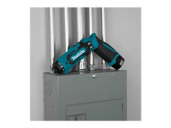 Makita DF012DSE - Drill/driver - trådløs - 2 hastigheter - 1/4" sekskantspor - 5.6 N·m - 2 batterier - 7.2 V