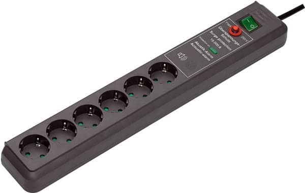 brennenstuhl Secure-Tec - Strømstødsbeskytter - 3.5 kW - output-stikforbindelser: 6 - antracit (sort)