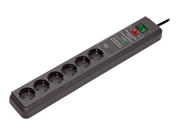 brennenstuhl Secure-Tec - Strømstødsbeskytter - 3.5 kW - output-stikforbindelser: 6 - antracit (sort)