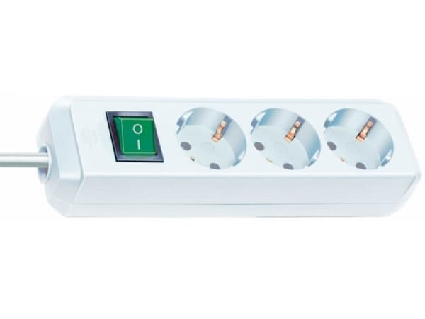 brennenstuhl Eco-Line - Effektband - utgångskontakter: 3 - 5 m sladd - silvergrå