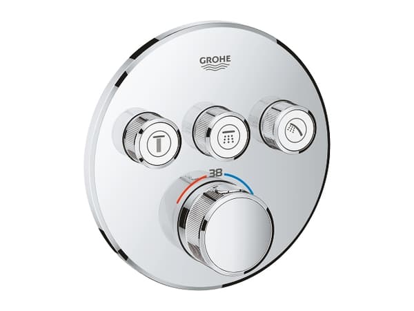 GROHE 29121000, Badekar og dusj, Roterende ventiler, Metall, Kromfarget