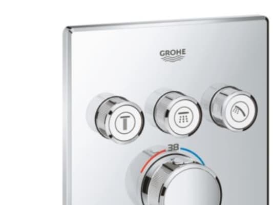 GROHE 29126000, Badekar og dusj, Roterende ventiler, Stål, Kromfarget