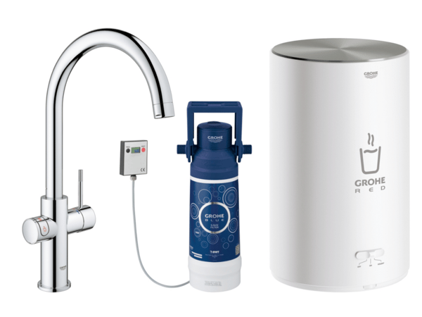 GROHE Red Duo, Standard, Kromfarget, Kran-håndtak, Single/enkelt, Type C, Keramisk