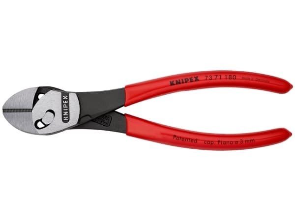 Knipex TwinForce, Diagonal tang, Kromvanadiumstål, Plast, Rød, 180 mm, 255 g