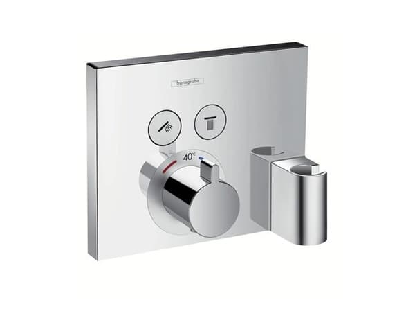 hansGrohe ShowerSelect termostat med 2 udtag og integreret bruserholder og slangeudtag