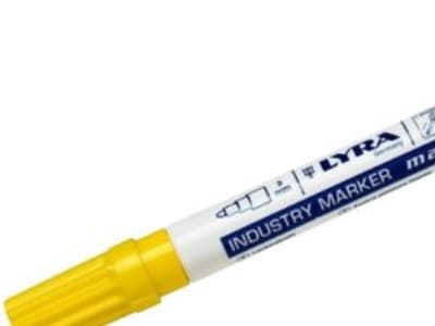 Lyra industrimarker 3mm gul - m/hurtigttørrende maling og indvendig kugle