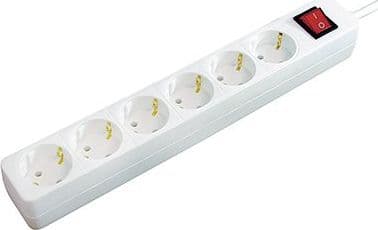 Brennenstuhl 1550620416, 1,4 m, 6 AC-pistorasia(a), Valkoinen, 230 V, Valkoinen