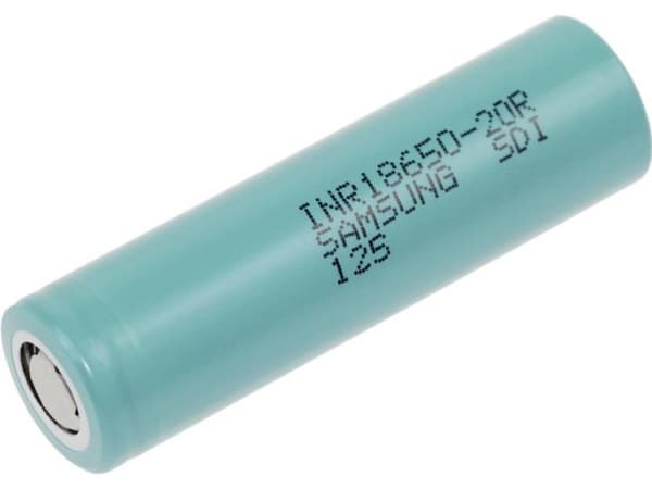 Samsung INR18650-20R Specialbatteri 18650 Flat-Top, högströmskompatibelt, högtemperaturtolerant litium 3,6 V 2000 mAh