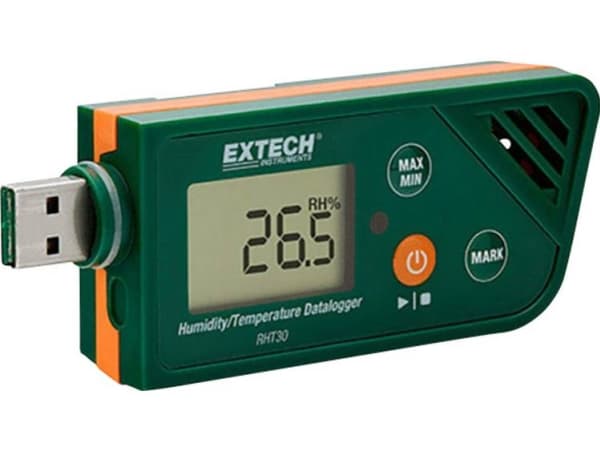 Extech RHT30 RHT30 Multi-datalogger Mål Luftfugtighed, Temperatur -30 til +70 °C 0.1 til 99.9 % rF PDF-funktion
