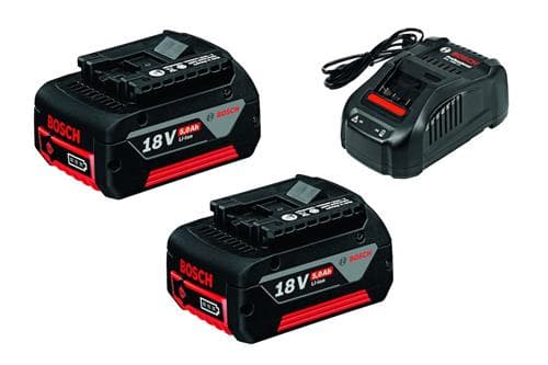 Bosch 2 x GBA 18V 5.0Ah + charger GAL 1880 CV Professional - Batterilader + batteri 2 x - Li-Ion - 5 Ah - 8 A