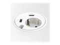 Pikkukuva 1 / 4: Kondator 935-PD14W, Type F + 2 x USB A, Valkoinen, 1 kpl, 130 mm, 175 mm, 110 mm