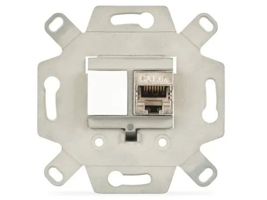 DIGITUS Leerdose für Keystone Module straight, 50x50/80x80, 2xKeystone wh
