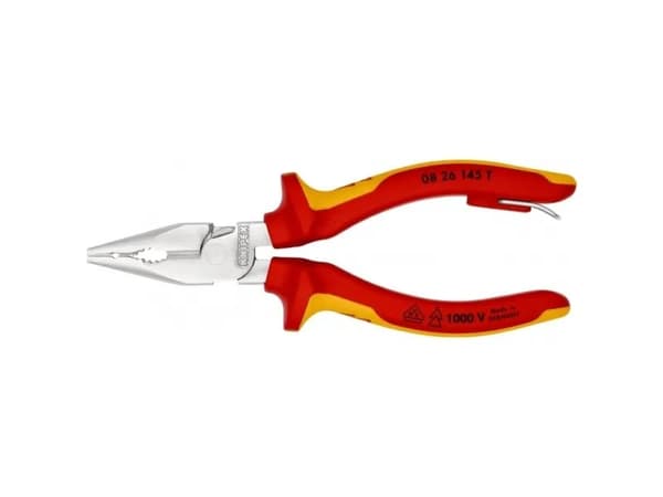 Knipex 08 26 145 T, Nåltänger, 8 mm, Röd, Gul, 58 mm, 145 mm, 18 mm