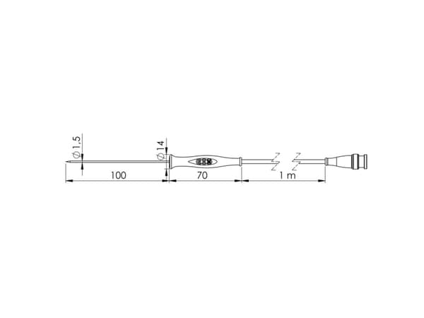 Greisinger GF 1T-E1.5 Pistokytkentäanturi -70 - 250 °C Anturityyppi Pt1000