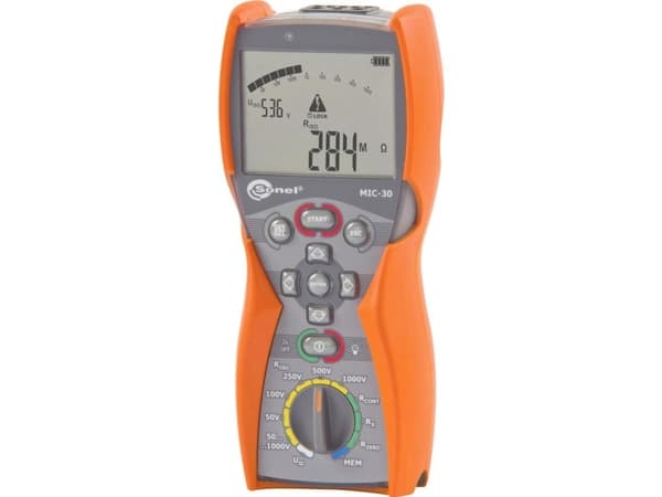Sonel MIC-30 Isolationsmåler Kalibreret (ISO) 50 V, 100 V, 250 V, 500 V, 1000 V 100 GΩ