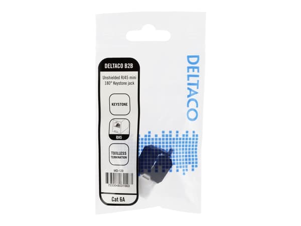 DELTACO MD-120 - Modulär insättning - CAT 6a - RJ-45 - vit