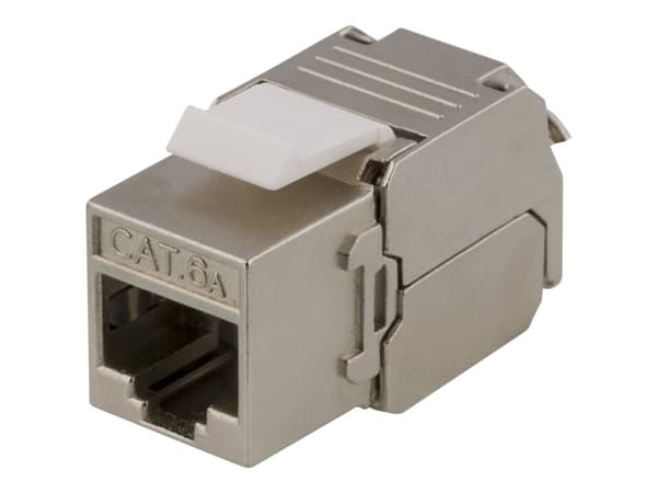 DELTACO MD-121 - Modulinnlegg - CAT 6a - RJ-45 - hvit, metall