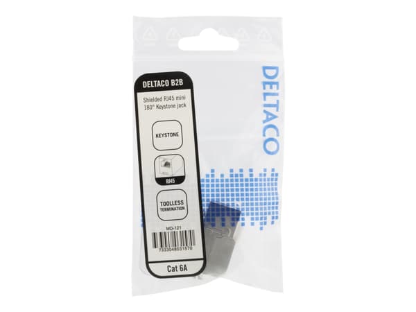 DELTACO MD-121 - Modulinnlegg - CAT 6a - RJ-45 - hvit, metall
