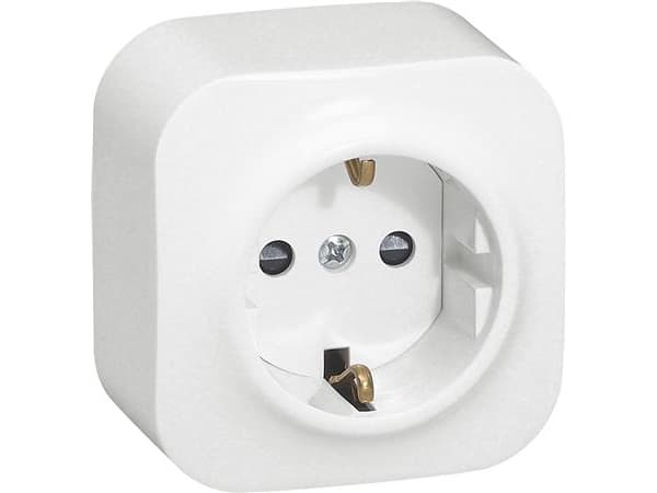 Legrand 782420, Tyyppi F, 2P+E, -25 - 60 °C, Valkoinen, IP2X, IK04