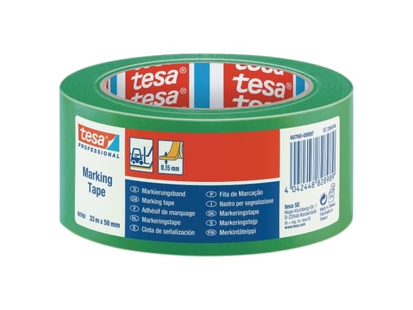 Lattiateippi tesa professional 60760, 50 mm x 33 m, vihreä