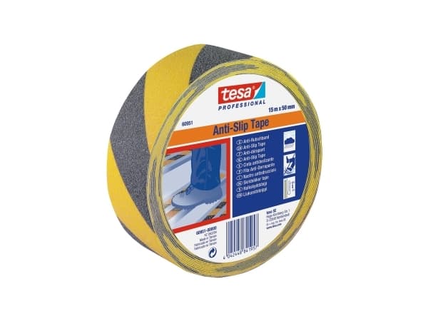 Skridsikker tape Tesa 60950, 50 mm x 15 m, gul/sort
