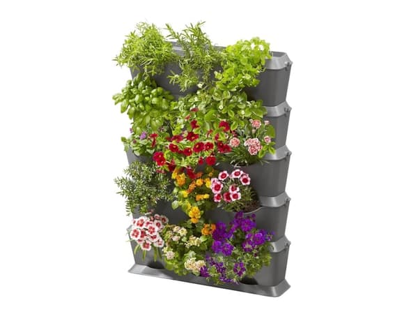 Gardena NatureUp!, Istutuslaatikko, Seinään asennettava, Muovi, Harmaa, Suorakulmio, Ulkona