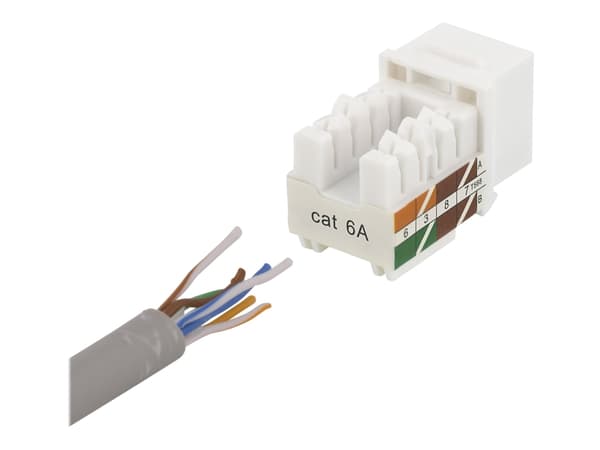 Deltaco MD-124, Tasainen, Valkoinen, RJ-45, RJ-45, Naaras, Naaras