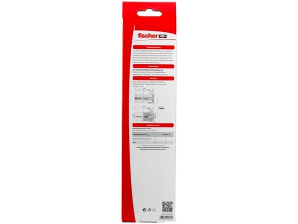 Fischer 517165, Skrue- og veggpluggsett, Murstein, Betong, Foam concrete, Metall, Sort, Sølv, 1,2 cm, 1,2 cm