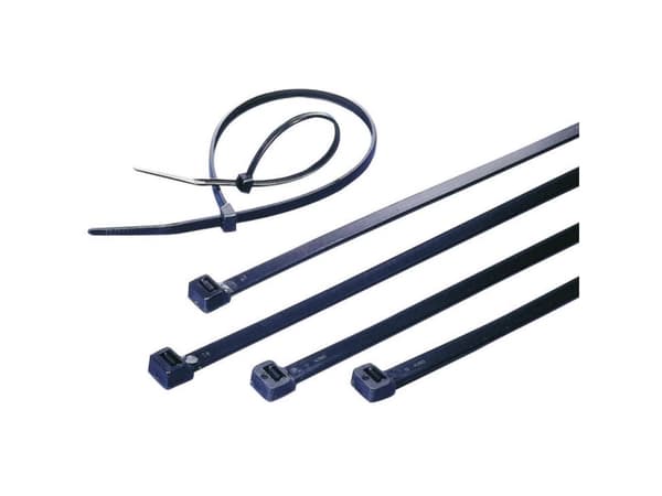TRU COMPONENTS 1592813 TC-CVR200MW203 Kabelbinder 200 mm 2.50 mm Sort Uv-stabiliseret 100 stk