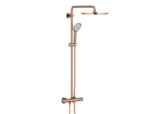 Grohe Euphoria 310 bruss. term - Brusesystem, termostat, vægmontering, Poleret Warm Sunset