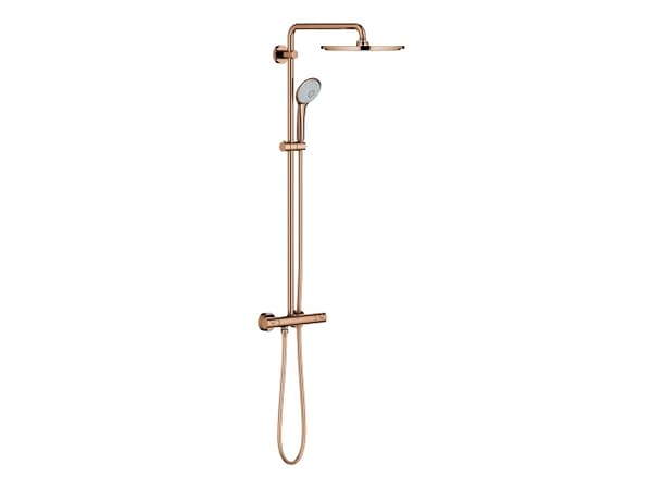 Grohe Euphoria 310 bruss. term - Brusesystem, termostat, vægmontering, Poleret Warm Sunset