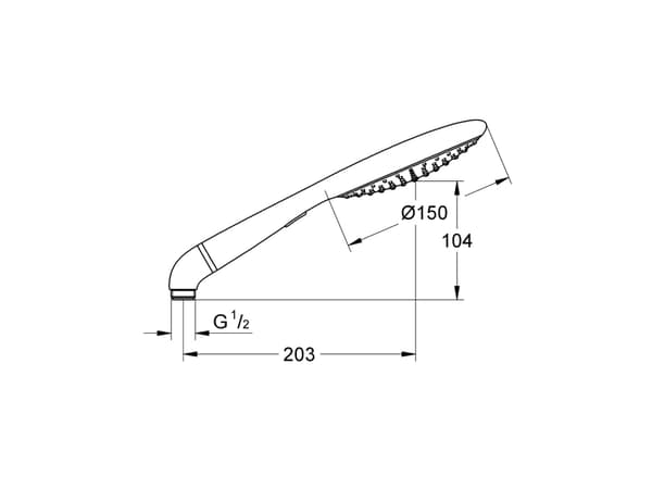 GROHE Rainshower Solo 150, Kromfarget, 1 stykker