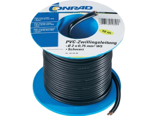 TRU COMPONENTS 93030c503 Lanka 2 x 0,75 mm² Harmaa 10 kpl