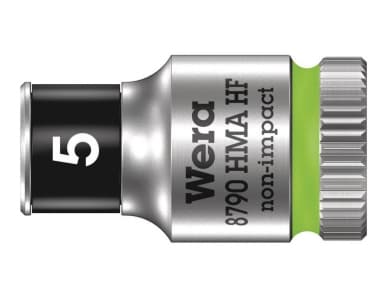 Wera 05003719001, Stikkontakt, 1/4", Metrisk, 1 hoder, 5 mm, Kromvanadiumstål