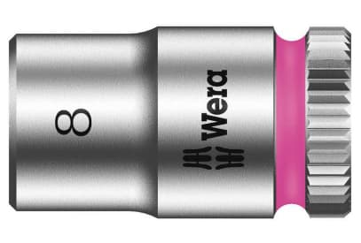 Wera 05003723001, Stikkontakt, 1/4", Metrisk, 1 hoder, 8 mm, Kromvanadiumstål