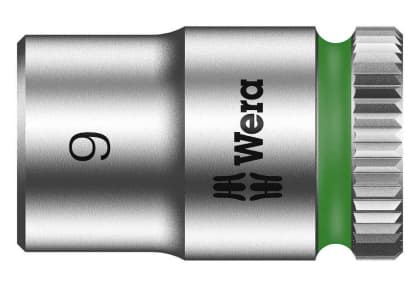 Wera 05003724001, Stikkontakt, 1/4", Metrisk, 1 hoder, 9 mm, Kromvanadiumstål