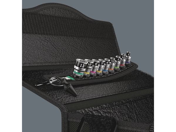 Wera Belt A 1, Støpselsett, 1/4", Metrisk, 9 hoder, 4,4.5,5,5.5,6,7,8,10,13 mm, 1/4"