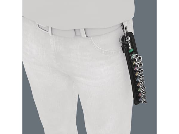 Wera Belt A 1, Støpselsett, 1/4", Metrisk, 9 hoder, 4,4.5,5,5.5,6,7,8,10,13 mm, 1/4"
