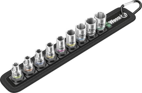 Wera 05003883001, Støpselsett, 1/4", Metrisk, 9 hoder, 5,5.5,6,7,8,10,11,12,13 mm