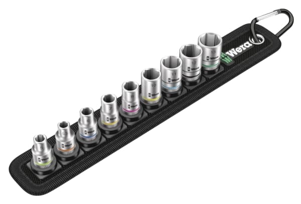 Wera 05003883001, Støpselsett, 1/4", Metrisk, 9 hoder, 5,5.5,6,7,8,10,11,12,13 mm