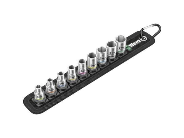Wera 05003883001, Støpselsett, 1/4", Metrisk, 9 hoder, 5,5.5,6,7,8,10,11,12,13 mm
