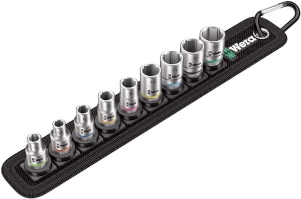 Wera 05003883001, Støpselsett, 1/4", Metrisk, 9 hoder, 5,5.5,6,7,8,10,11,12,13 mm