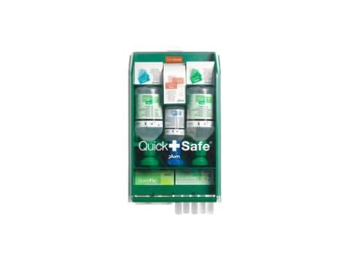 Sikkerhedsskab QuickSafe Complete med Øjenskyl/Brandgel/Plastre/Kompres/Sårrens
