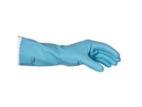 Handske Foodtech str M med Velourisering Latex Blå,12 par/ps - (12 stk.)