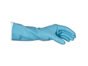 Handske Foodtech str M med Velourisering Latex Blå,12 par/ps - (12 stk.)