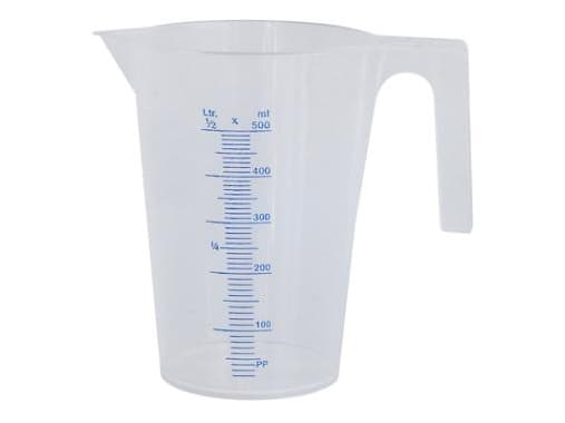 Mätbägare 0,5 ltr Öppet handtag Mjuk plast PP