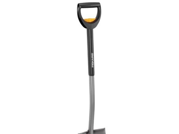 Fiskars 1000620, Hagespade, Plast, Stål, Sort, Oransje, Rustfritt stål, firkant, D-formet, 1250 mm