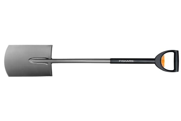 Fiskars 1000620, Hagespade, Plast, Stål, Sort, Oransje, Rustfritt stål, firkant, D-formet, 1250 mm